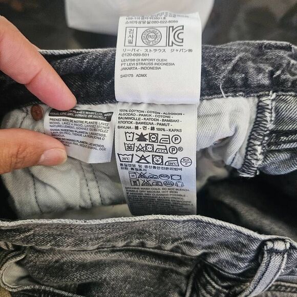 Levis 501 Straight Leg Jeans Men's 32x32 Dark Wash Grey Denim - Picture 9 of 9